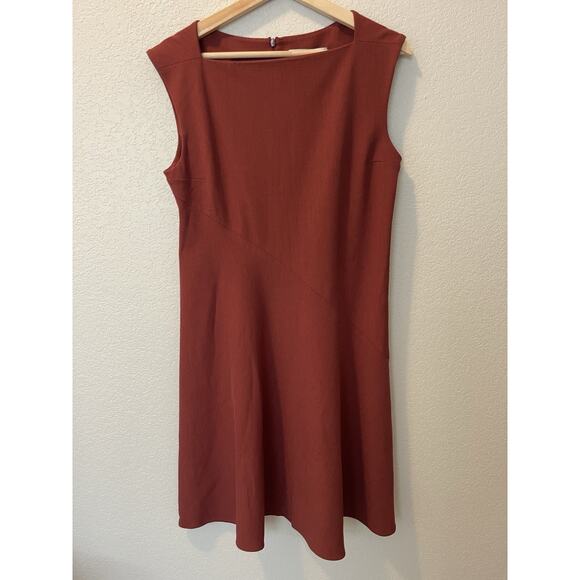 M.M. LaFleur Pauline Dress Size 10 Brick Red Career Square Neck A-line Travel - Picture 6 of 13